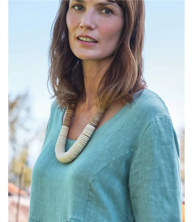 Collier Disques Gradués - Femme - Coquille De Noix De Coco 5 Collier Disques Gradués - Femme - Coquille De Noix De Coco – Image 3