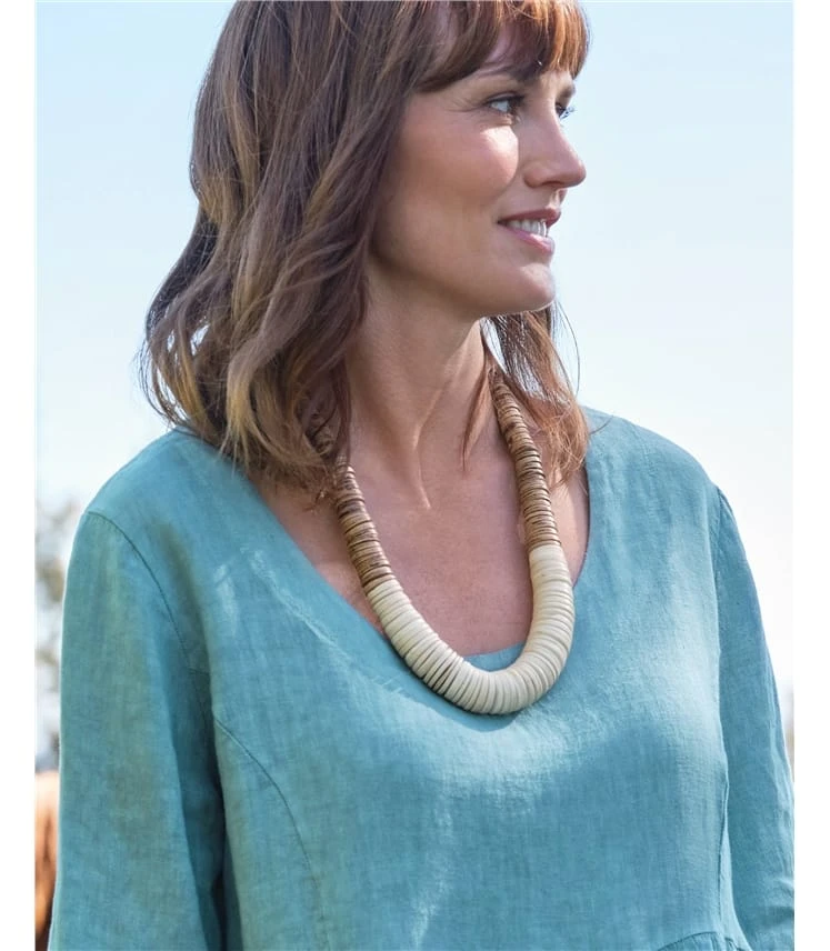 Collier Disques Gradués - Femme - Coquille De Noix De Coco 4 Collier Disques Gradués - Femme - Coquille De Noix De Coco – Image 2