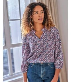 Kalina Hemp Printed Blouse