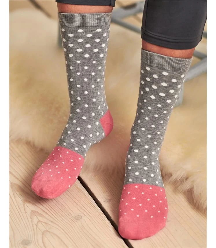 Chaussettes à Pois - Femme - Bambou Mélangé 3 Chaussettes à Pois - Femme - Bambou Mélangé