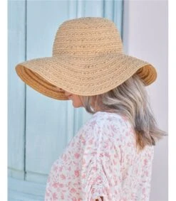 Chapeau Tressé Souple - Femme - Paille De Papier -Woolovers 75246 p558 natural w 37