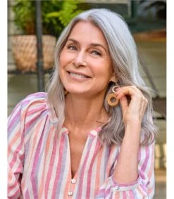 Boucles D'oreilles Pendantes Disques En Rotin - Femme - Bois