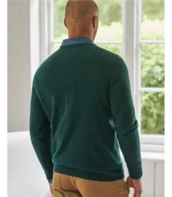 Pull à Col V - Homme - Pur Cachemire 7 Pull à Col V - Homme - Pur Cachemire -Woolovers 76851 q11m balmoralgreen m 7