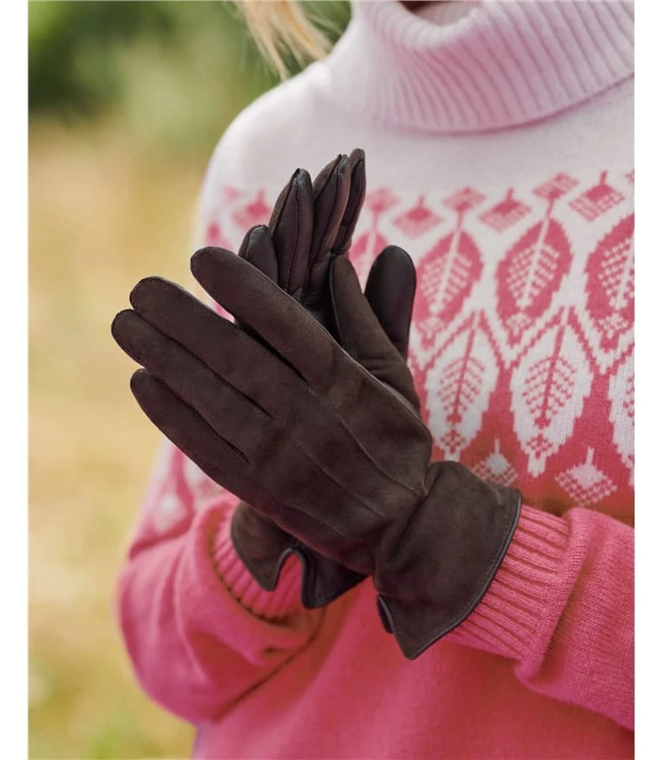 Gants Détail Trois Nervures - Femme - Cuir & Daim - Multi 4 Gants Détail Trois Nervures - Femme - Cuir & Daim - Multi – Image 2