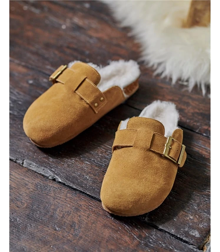 Chaussons Style Sabots Confort - Femme - Peau De Mouton 4 Chaussons Style Sabots Confort - Femme - Peau De Mouton – Image 2