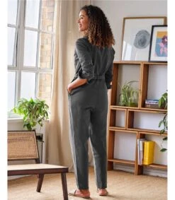 Lilivere Garment Dyed Organic Cotton Jumpsuit -Woolovers 8ba2e 224632 tw1 slategrey w 7