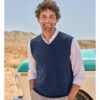 Pull Essentiel En Coton à Col En V - Homme -Woolovers 9034f 222924 t143m navy m 5