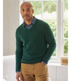 Pull à Col V - Homme - Pur Cachemire