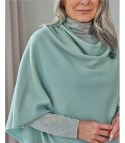 Poncho Luxueux - Femme - Pur Cachemire -Woolovers 96563 q45l laurelmist w 52