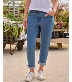 Jean Décontracté Coupe Carotte - Femme - Coton