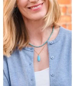 Collier Multi-rangs En Pierres Semi-précieuses - Femme - Métal