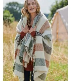 Couverture à Rayures - Femme - Pure Laine