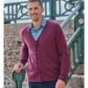 Cardigan à Col V - Homme - Cachemire & Mérinos -Woolovers af677 214334 a66m maroon m 5