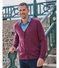 Cardigan à Col V - Homme - Cachemire & Mérinos