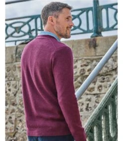 Cardigan à Col V - Homme - Cachemire & Mérinos -Woolovers b62fd 214334 a66m maroon m 10