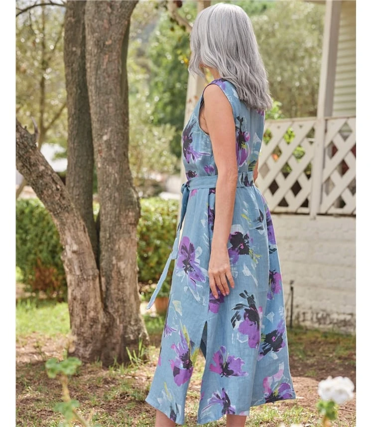 Robe En Lin Boutonnée Sans Manches 5 Robe En Lin Boutonnée Sans Manches – Image 3