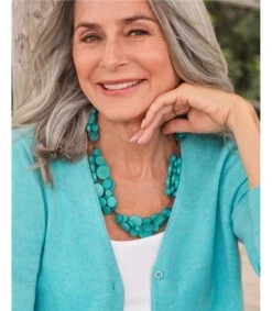 Collier De Disques En Grappe - Femme - Coquille De Noix De Coco