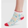 Daisy Ditsy Floral Chaussettes à La Cheville En Coton Biologique Pour Femmes -Woolovers c229c 225053 ta128 stonewhite w 5