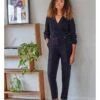 Milou Organic Cotton Corduroy Wrap Jumpsuit