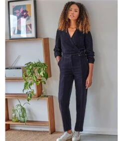 Milou Organic Cotton Corduroy Wrap Jumpsuit