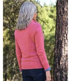 Cardigan Ajusté à Fermeture éclair - Femme - Laine D’agneau Certifiée 100% RWS -Woolovers ced19 211687 n3 honeysucklepink w 9