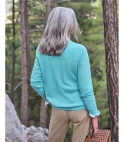 Cardigan Classique à Col V- Femme - Cachemire & Mérinos 7 Cardigan Classique à Col V- Femme - Cachemire & Mérinos -Woolovers d3544 214383 a86l aquamarine w 7
