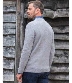 Cardigan à Col V - Homme - Laine D’agneau Certifiée 100% RWS -Woolovers dd12c 65794 l7m greymarl m 53
