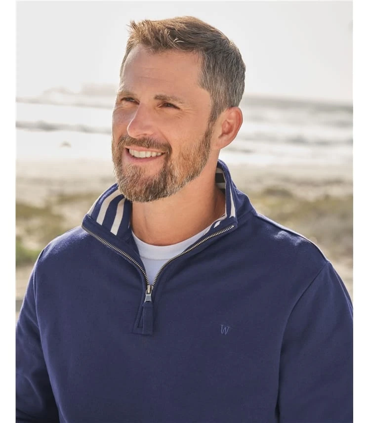 Sweat-shirt à Col Zippé - Homme - Coton Bio 4 Sweat-shirt à Col Zippé - Homme - Coton Bio – Image 2