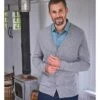 Cardigan à Col En V - Homme - Pur Cachemire -Woolovers e3380 17524 q13m greymarl m 58