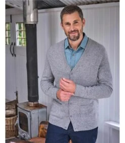 Cardigan à Col En V - Homme - Pur Cachemire