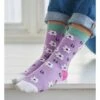 Chaussettes Motif Fleuri - Femme - Bambou Mélangé -Woolovers f5db9 89408 p772l lilacpinkgreen w 5