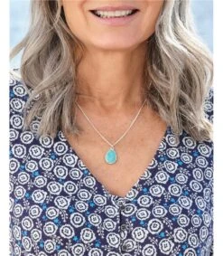 Collier En Forme De Larme Plaqué Argent - Femme