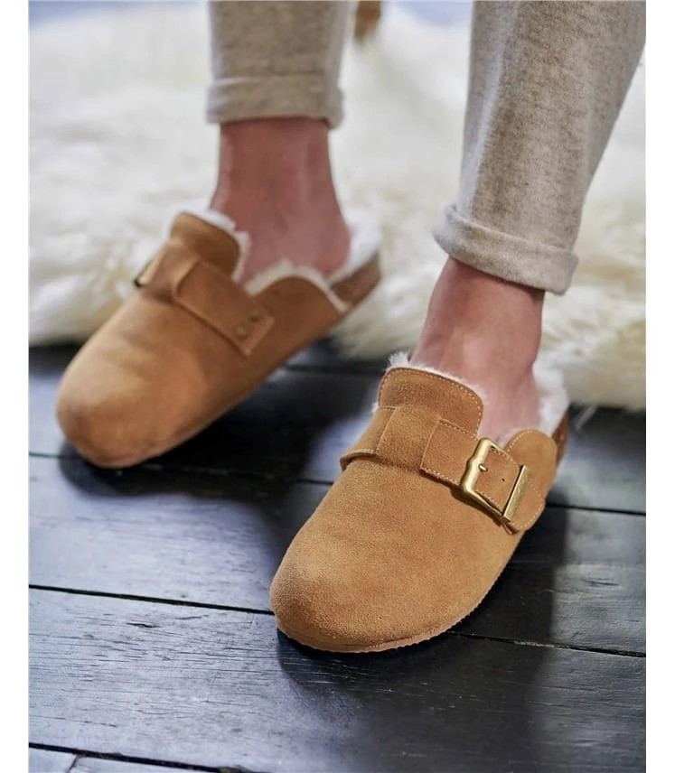 Chaussons Style Sabots Confort - Femme - Peau De Mouton 3 Chaussons Style Sabots Confort - Femme - Peau De Mouton